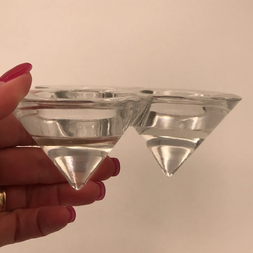 VTG Swedish Art Glass DORRE 3 Candle Holder‎